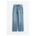 H & M - Curvy Fit Wide Ultra High Jeans - modrá