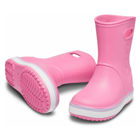 Crocs Crocband Rain Boot K Pink Lemonade/Lavender J2