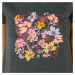 Blancheporte Krátká noční košile s krátkými rukávy a potiskem květin antracitový melír