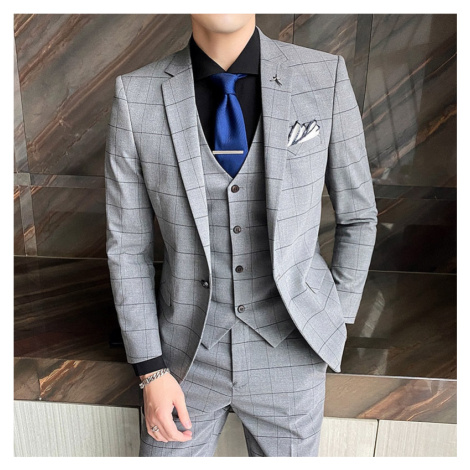 Kvalitní luxusní oblek trojdílný se vzorem JFC FASHION