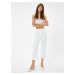 Koton Women's Canvas Pants 4sak40287uw Off White