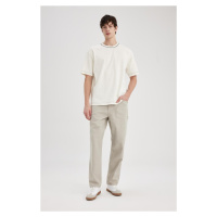 DEFACTO Relax Fit Straight Leg Linen Blend Trousers