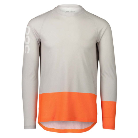 POC Cyklistický dres s dlouhým rukávem letní - MTB PURE - oranžová/šedá