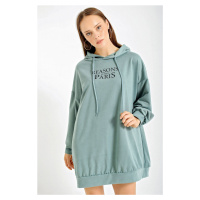 Bigdart 4125 Oversize Sweat Dress - Aqua Green