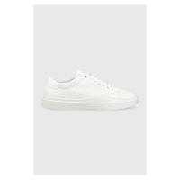 Sneakers boty Calvin Klein LOW TOP LACE UP LTH bílá barva, HM0HM01051