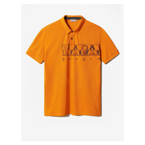 Oranžové pánské tričko s potiskem Napapijri Eallar
