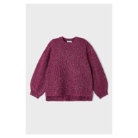 Dětský svetr s příměsí vlny Mayoral fialová barva, hřejivý
