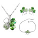 Sisi Jewelry Souprava náhrdelníku, náušnic a náramku Čtyřlístek SET2045-NTSET9554/2 Zelená 40 cm
