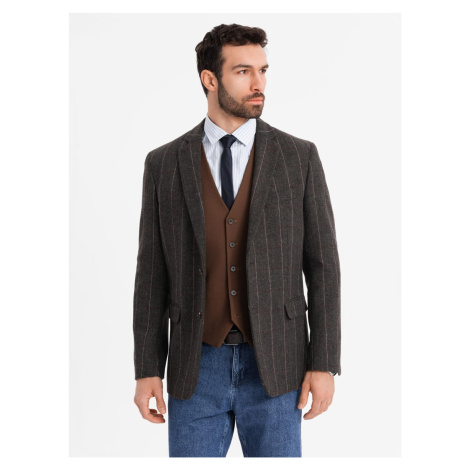 Elegantní pánské kostkované sako s vlnou Ombre