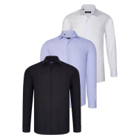 TRIPLE SET G726 DEWBERRY SHIRT-BLACK-WHITE-LILAC