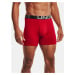 Under Armour Boxerky UA Charged Cotton 6in 3 Pack-RED - Pánské