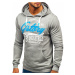 Men's sweatshirt Glo-Story 6216 with hood - gray