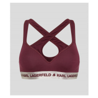 Spodní prádlo karl lagerfeld metallic logo padded bra červená