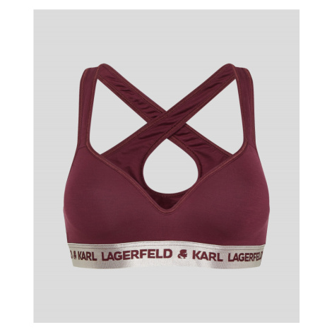 Spodní prádlo karl lagerfeld metallic logo padded bra červená