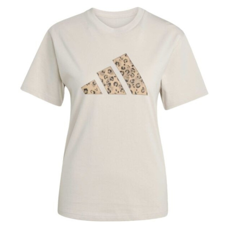 adidas ANIMAL TEE W Dámské triko, béžová, velikost