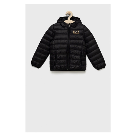 Dětská péřová bunda EA7 Emporio Armani černá barva