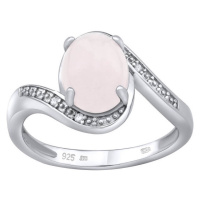 Silvego Stříbrný prsten s přírodním růženínem JST14809RO 50 mm