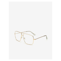 Hranaté brýle s čirými skly v zlaté barvě VeyRey Miles