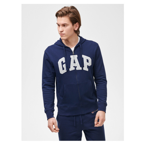 Modrá pánská mikina GAP Logo arch hoodie