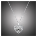 GRACE Silver Jewellery Stříbrný náhrdelník se zirkony Strom života - stříbro 925/1000, srdce NH-