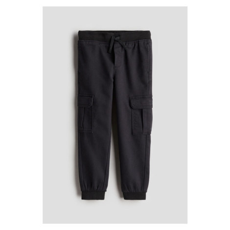 H & M - Kalhoty jogger cargo - černá H&M