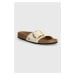 Pantofle Birkenstock Madrid Big Buckle dámské, béžová barva, 1026721