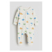 H & M - Vzorovaný pyžamový overal - béžová