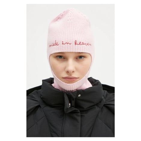 Vlněná kukla Fiorucci Embroidered Balaklava růžová barva, U01FPAHA217KN05PN02