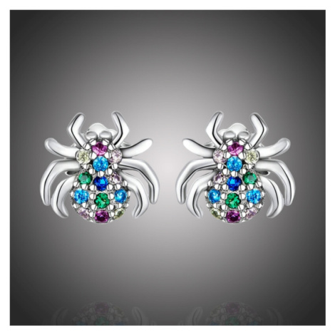 GRACE Silver Jewellery Stříbrné náušnice se zirkony Jenny, stříbro 925/1000, pavouček E-BSE561/7