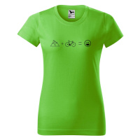DOBRÝ TRIKO Dámské tričko s potiskem Kolo a hory Barva: Apple green