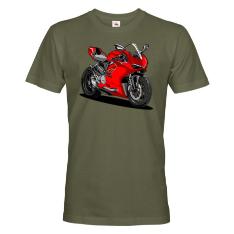 Pánské tričko Ducati Panigale VS - nucený k práci - motorkářský motiv BezvaTriko