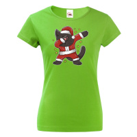 Dámské tričko Vánoční kočka - skvělé vánoční tričko