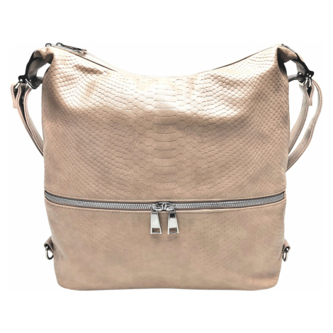 Moderní světle hnědý kabelko-batoh z eko kůže Tapple