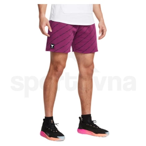 Under Armour Project Rock Icon Fleece Short Pt Badge Of Honor M 1386885-505 - purple