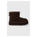 Dětské semišové sněhule UGG CLASSIC MINI PLATFORM KIDS hnědá barva