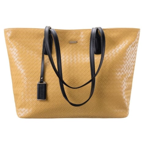 David Jones Žlutá shopper bag s pleteným efektem