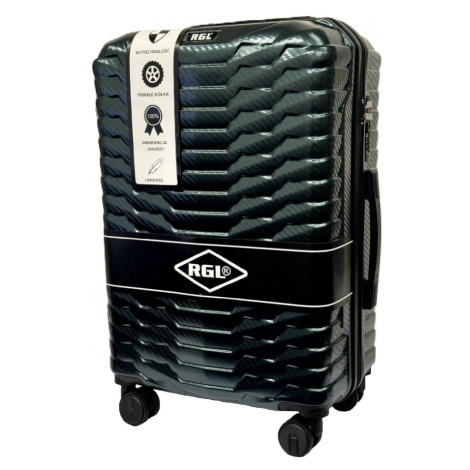 Rogal Zelený extravagantní skořepinový kufr "Shiny" - M (35l)