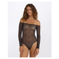 Organic Basics Mesh Off-Shoulder Bodysuit Black