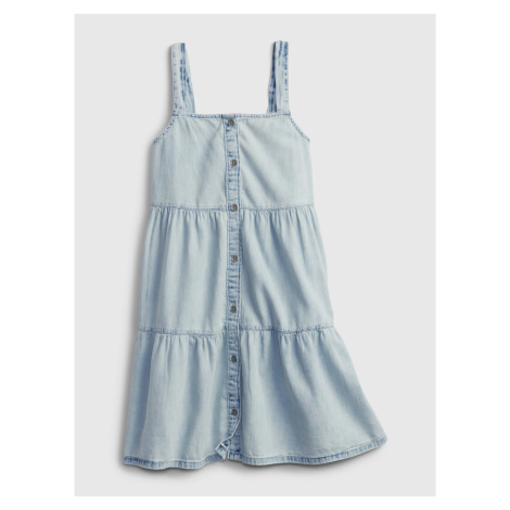 Modré holčičí dětské šaty denim tiered dress GAP