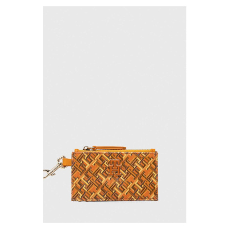 Kožená peněženka Tommy Hilfiger oranžová barva, AW0AW16166