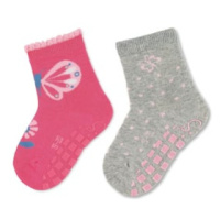Sterntaler ABS ponožky dvojité balení butterfly pink