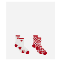 Ponožky karl lagerfeld k/heart mesh socks klassic red