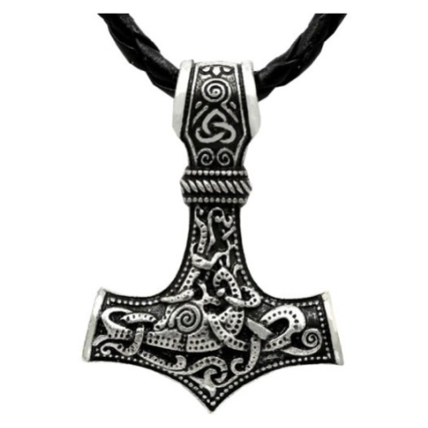 Camerazar Pánský náhrdelník s Thorovým kladivem, stříbrný, vysoce kvalitní kov, délka 59 cm