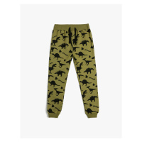 Koton Dinosaur Sweatpants Tie Waist Raised Cotton