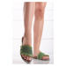 Zelené nízké pantofle Selena