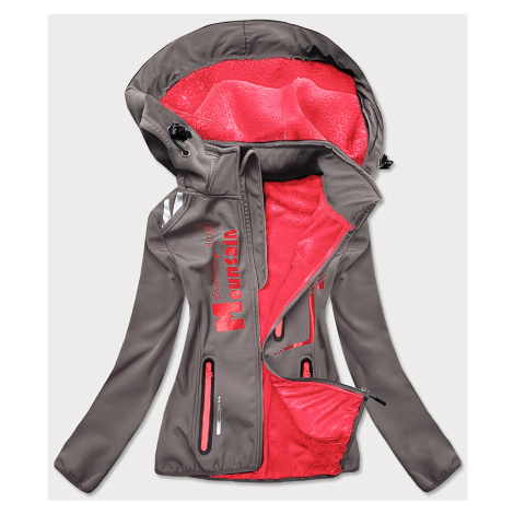 Dámská softshelová bunda v grafitovo-růžové barvě (HH030) J.STYLE