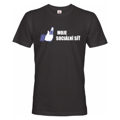 Pánské tričko motivem piva Moje sociální síť BezvaTriko