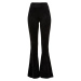 Ladies High Waist Rib Velvet Flared Leggings