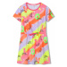 Dívčí šaty KUGO SH3518, mix barev / růžový lem Barva: Mix barev