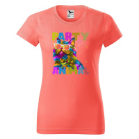 DOBRÝ TRIKO Dámské tričko s potiskem Party animal Barva: Korálová